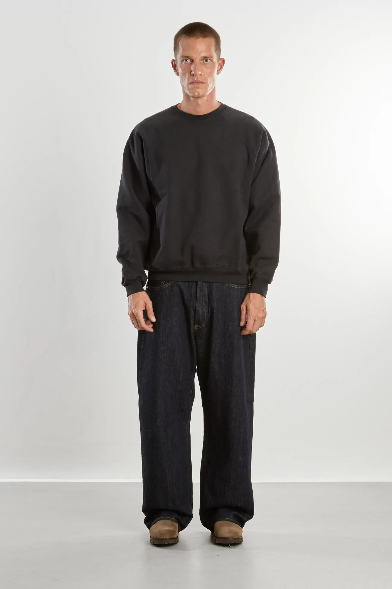 Cotton Heavy Gusset Crewneck – Anthracite | Centre Commercial