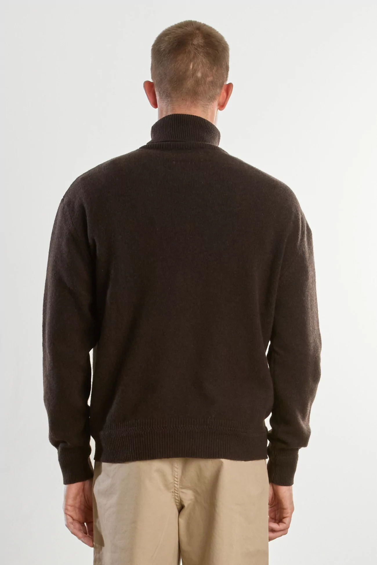 Pull Col Roulé Cachemire Recyclé – Marron Foncé | Centre Commercial