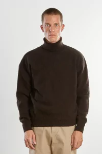 Pull Col Roulé Cachemire Recyclé – Marron Foncé | Centre Commercial