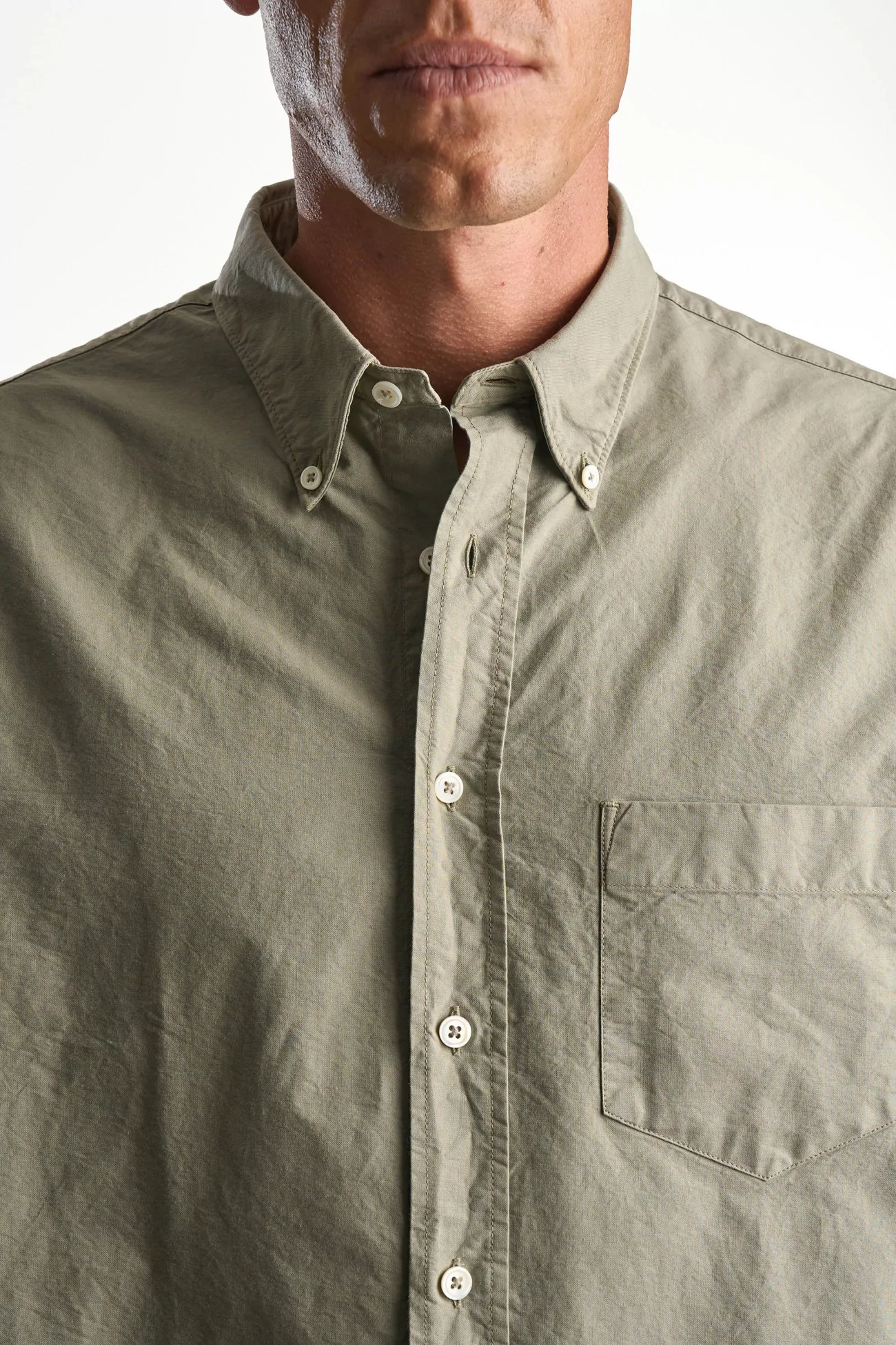 Cotton Oxford Dad's Shirt – Sage | Centre Commercial