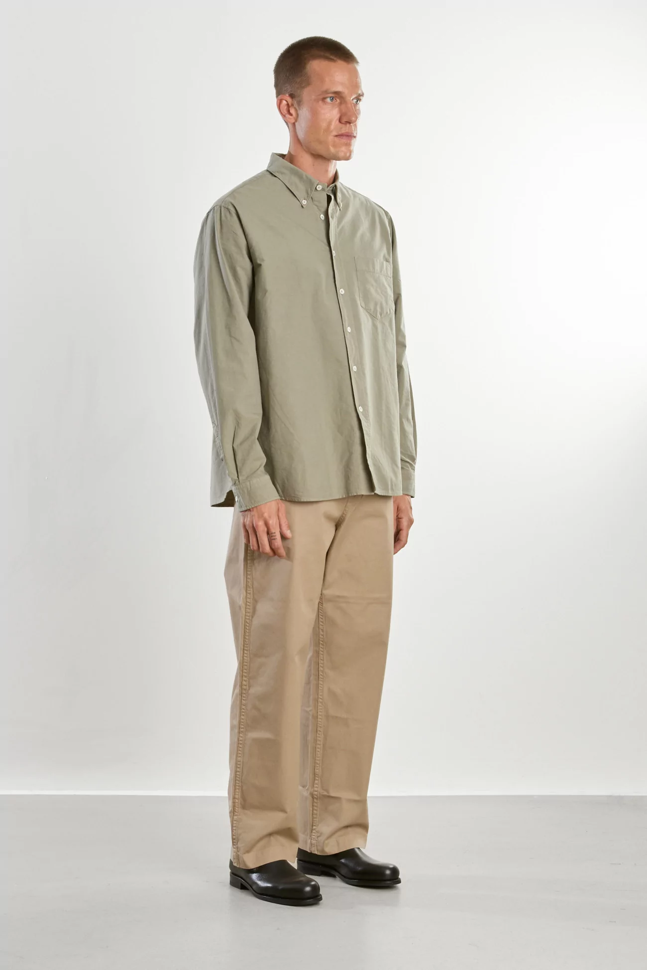 Cotton Oxford Dad's Shirt – Sage | Centre Commercial
