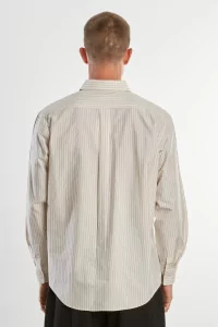 Silk and Cotton Silk Cotton Shirt – Beige Stripe | Centre Commercial