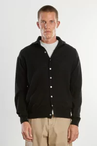 Cardigan Laine Polo Knit – Black | Centre Commercial