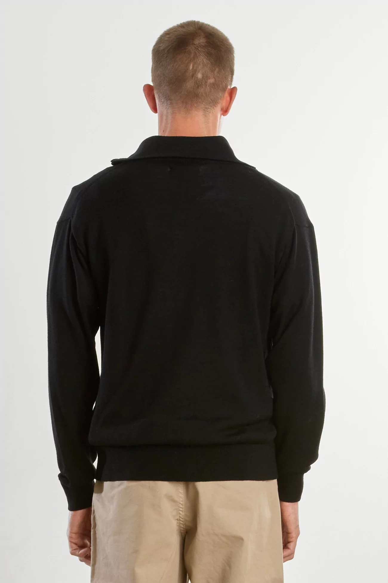 Cardigan Laine Polo Knit – Black | Centre Commercial