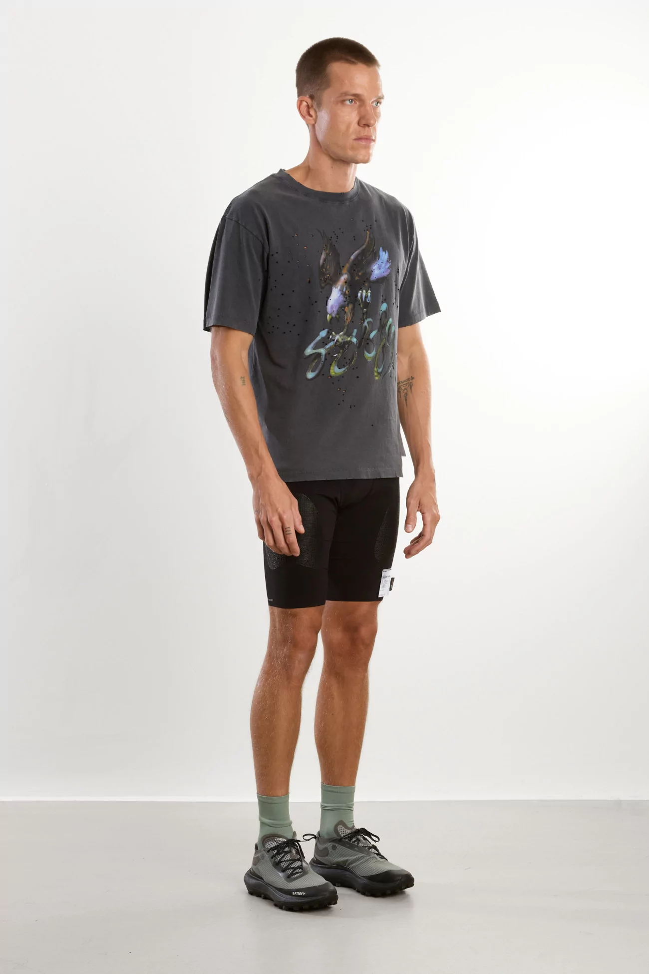MothTech Running T-Shirt – Aged Black Eagle | Centre Commercial