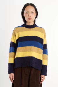 Pull Femme Alpaga Rayé Olivo Rita Row – Bleu | Centre Commercial