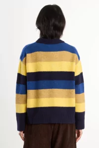 Pull Femme Alpaga Rayé Olivo Rita Row – Bleu | Centre Commercial
