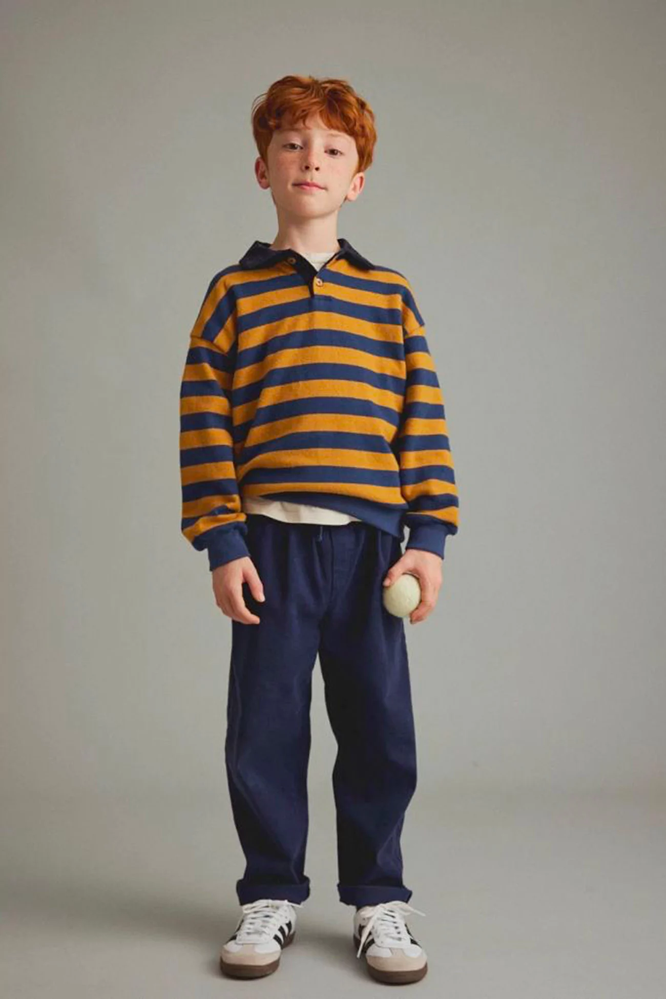 Kids Nepal Striped Polo Sweater - Cozmo