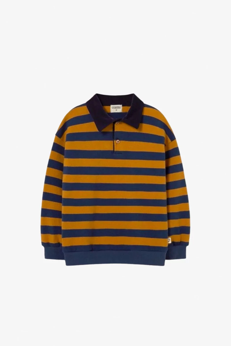 Kids Nepal Striped Polo Sweater - Cozmo