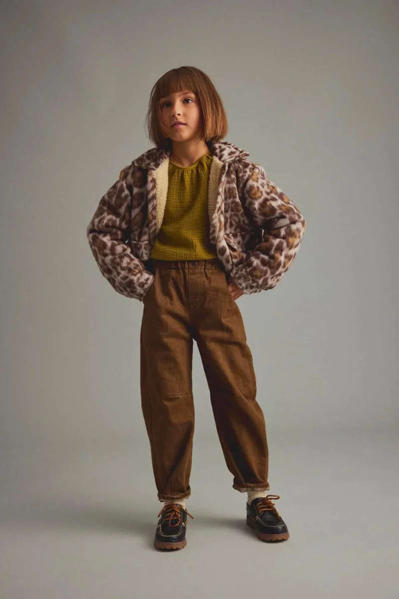 Pantalon enfant Atenas denim taille paper-bag - Cozmo