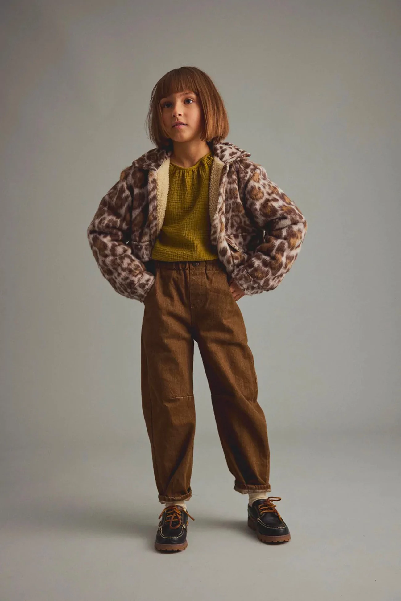 Pantalon enfant Atenas denim taille paper-bag - Cozmo