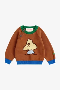Baby Jacquard Organic Cotton Jumper Mush Monster – Dark Brown | Centre Commercial
