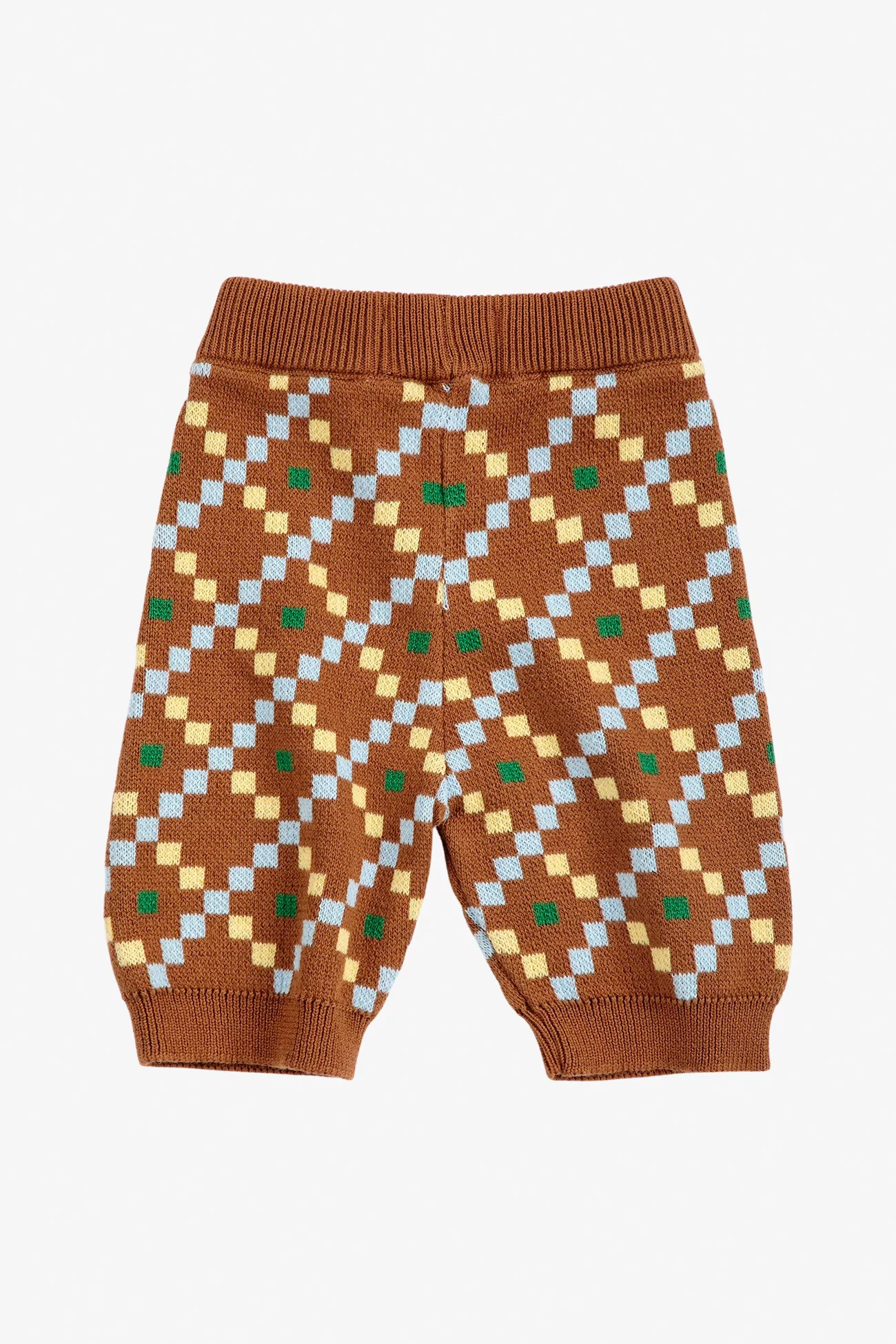 Baby Knitted Organic Cotton Pants Pixel – Dark Brown | Centre Commercial