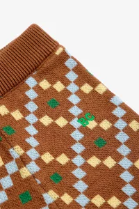 Pantalon Bébé Maille Coton Bio Pixel – Dark Brown | Centre Commercial
