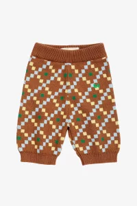 Baby Knitted Organic Cotton Pants Pixel – Dark Brown | Centre Commercial