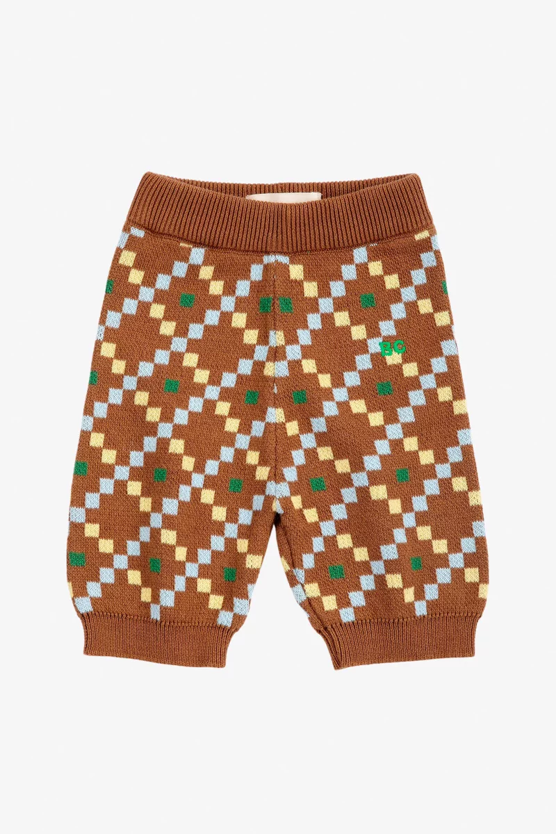 Pantalon Bébé Maille Coton Bio Pixel – Dark Brown | Centre Commercial