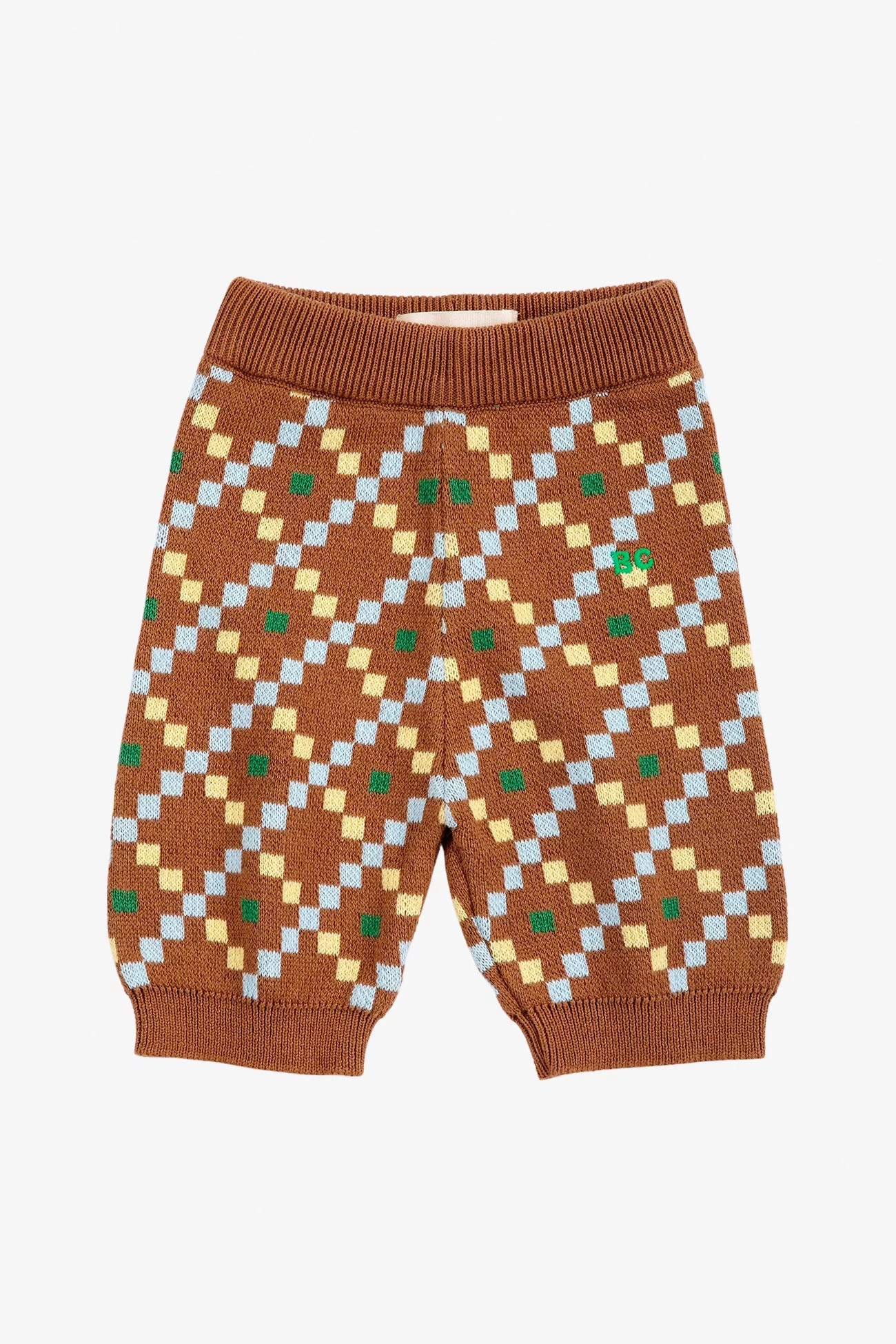 Baby Knitted Organic Cotton Pants Pixel – Dark Brown | Centre Commercial