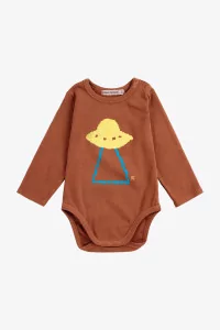 Body Bébé Coton Bio Pixel Abduction – Brown | Centre Commercial