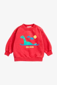 Sweatshirt Bébé Coton Bio Lake Monster – Red | Centre Commercial