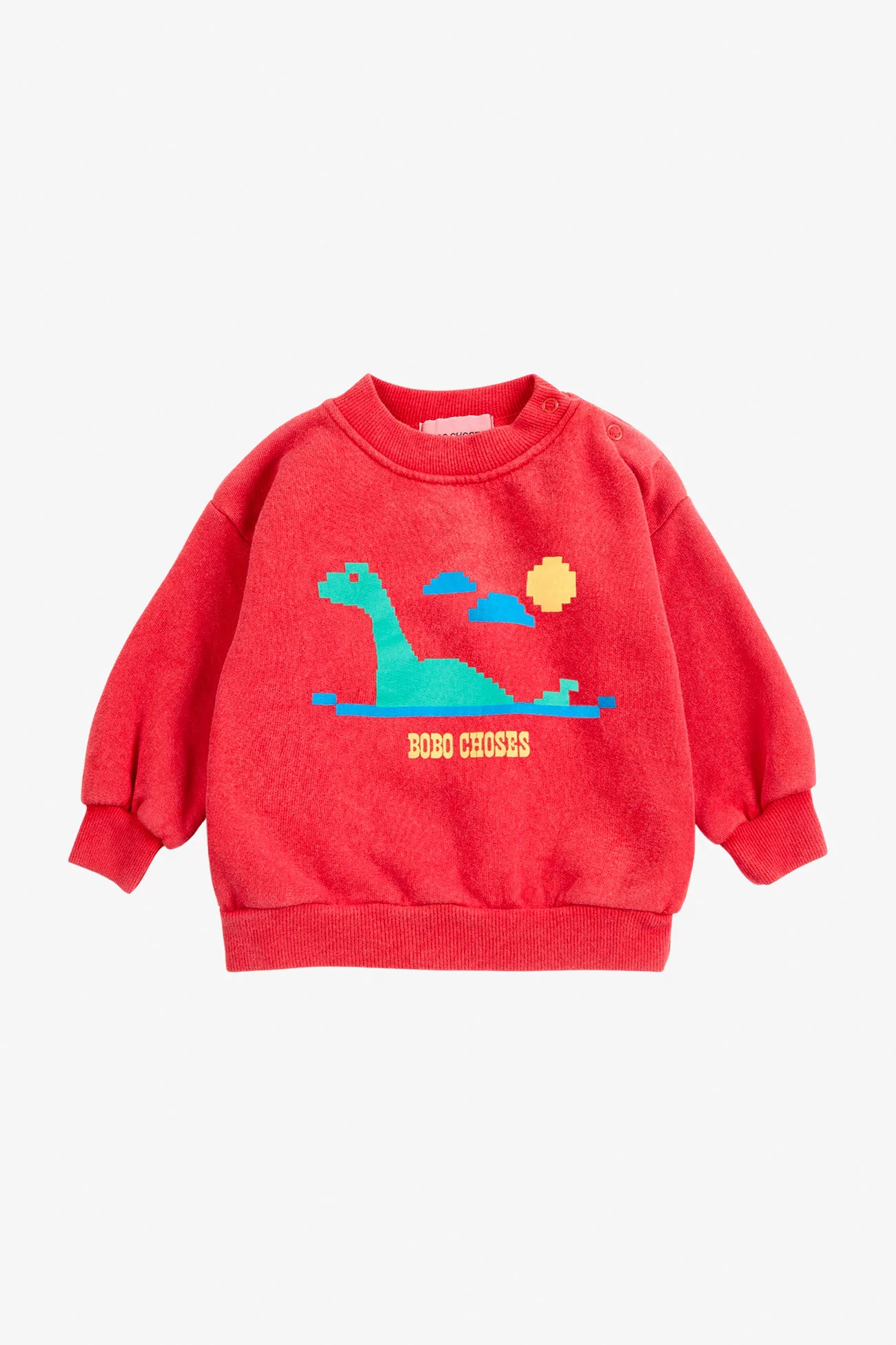 Sweatshirt Bébé Coton Bio Lake Monster – Red | Centre Commercial
