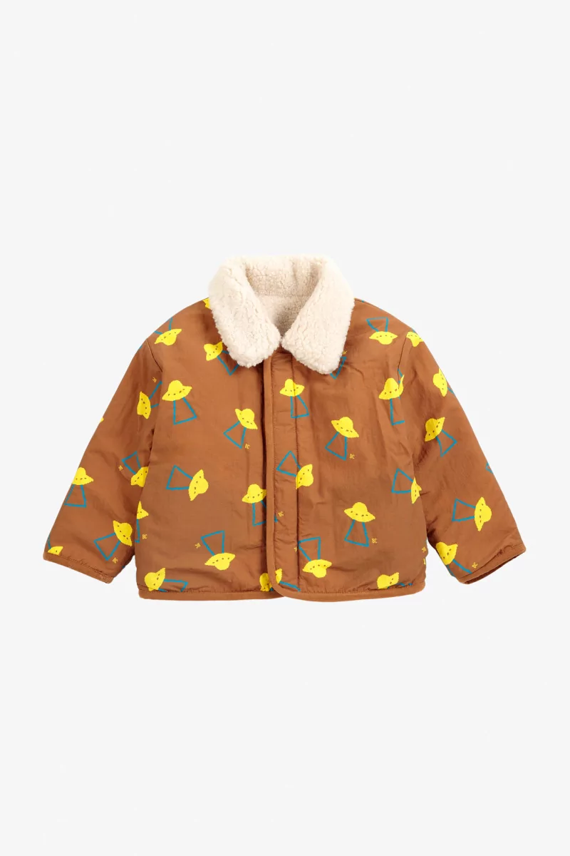 Baby Reversible Sherpa Jacket Pixel Abduction – Brown | Centre Commercial