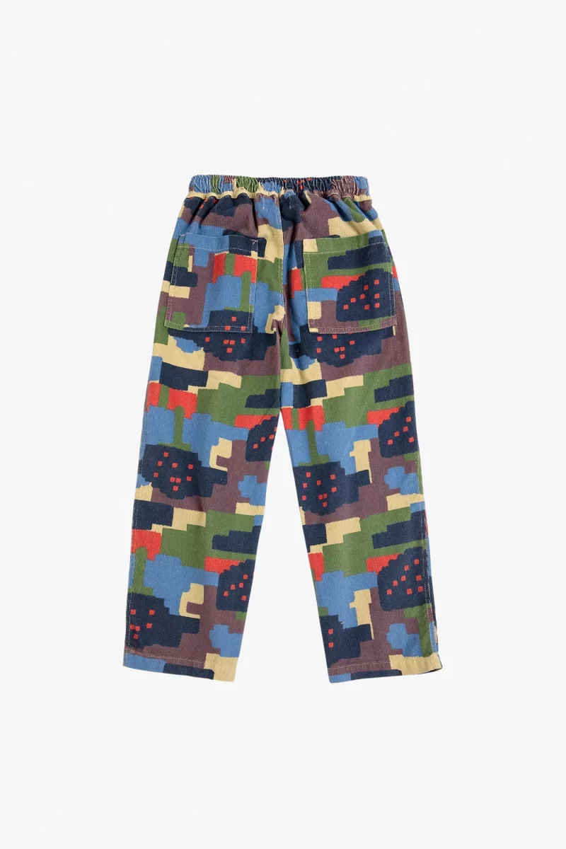 Pantalon Enfant Velours Côtelé Coton Bio Paint Forest – Multicolor | Centre Commercial