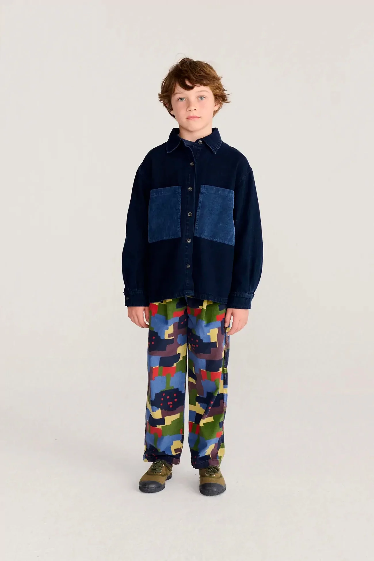 Kids Corduroy Organic Cotton Pants Paint Forest – Multicolor | Centre Commercial