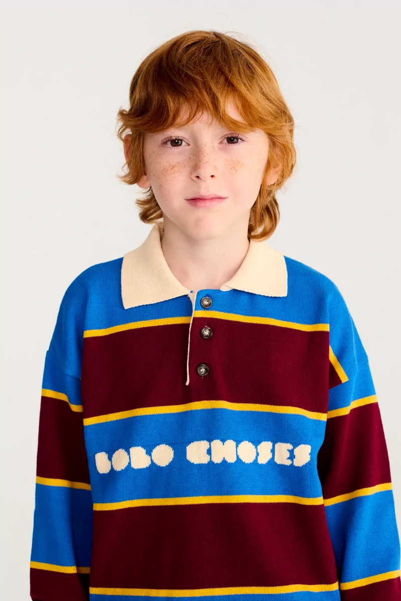 Pull Enfant Polo Coton Bio Bolder – Multicolor | Centre Commercial