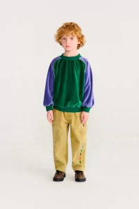 Kids Terry Cloth Color Block Sweatshirt – Green | Centre Commercial