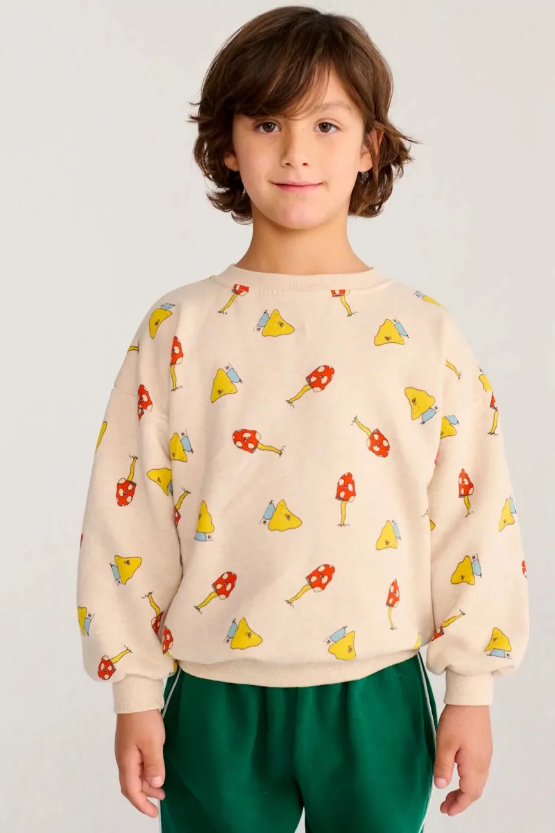 Sweatshirt Enfant Coton Mush Monster Duo – Off White | Centre Commercial