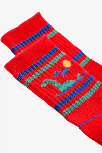 Chaussettes Bébé Coton Bio Lake Monster – Red | Centre Commercial