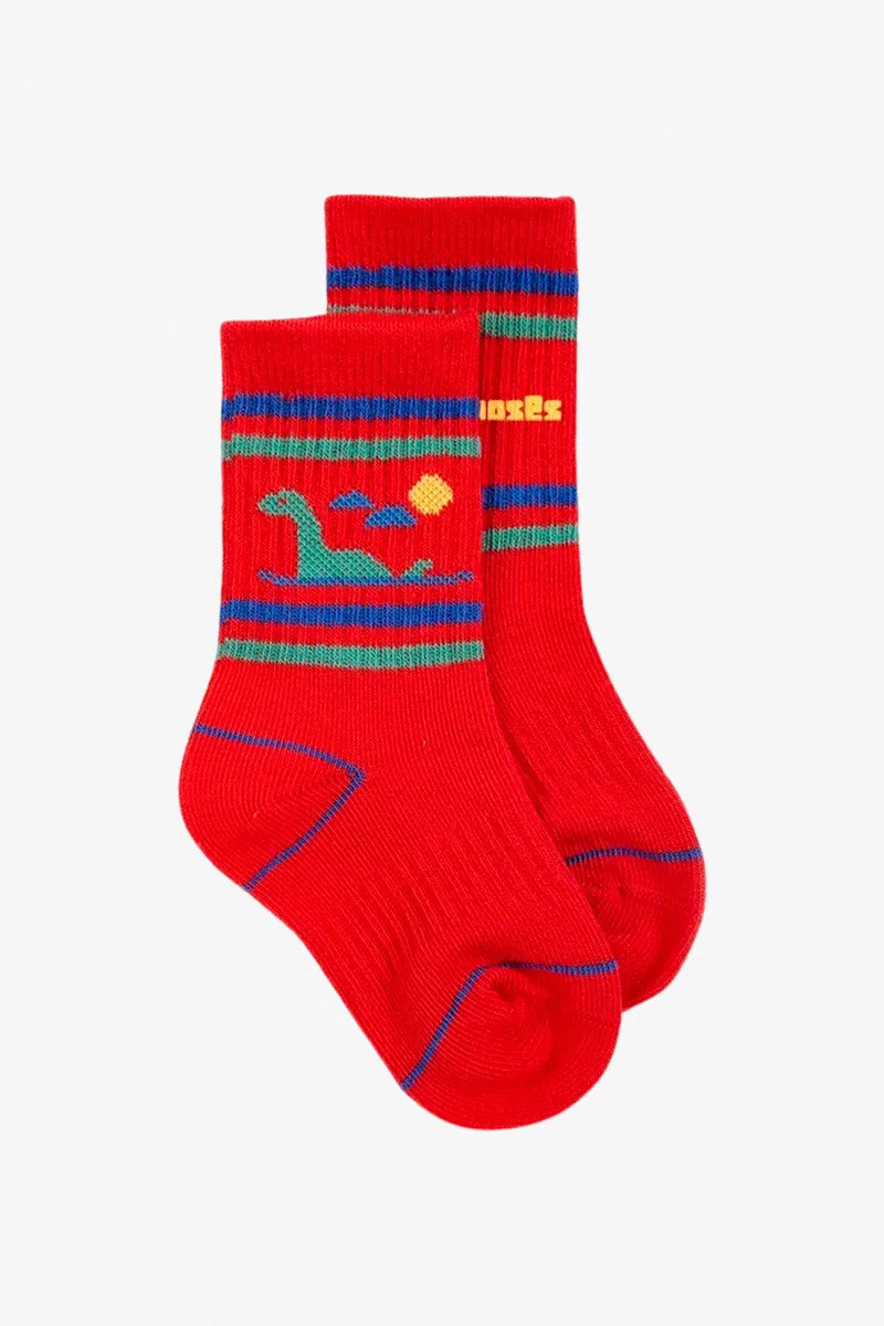 Chaussettes Bébé Coton Bio Lake Monster – Red | Centre Commercial