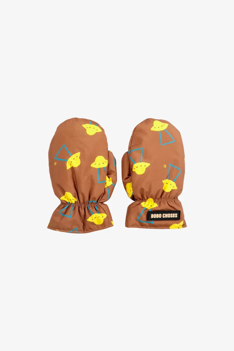 Kids Mittens Pixel Abduction – Brown | Centre Commercial