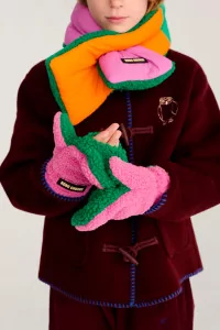 Moufles Enfant Peau Lainée Color Block – Fuchsia | Centre Commercial