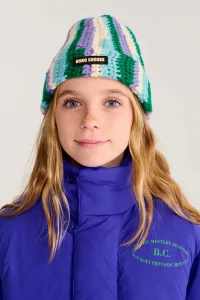 Kids Recycled Acrylic Knitted Beanie Bobo Choses – Aqua Blue | Centre Commercial