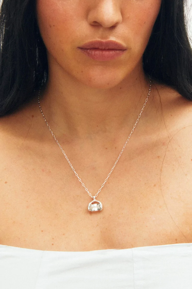 Abril Necklace Simuero White Topaz – Silver | Centre Commercial