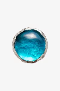 Atolón Ring Simuero Silver Aqua Glass – Blue | Centre Commercial