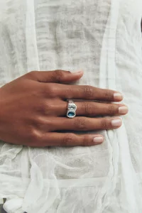 Bague Buzo Simuero Argent Topaze Bleue – Bleu | Centre Commercial