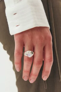 Bague Junio Simuero Pierre de Lune – Argent | Centre Commercial