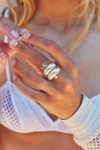 Bague Gilda Simuero Quartz Blanc – Argent | Centre Commercial