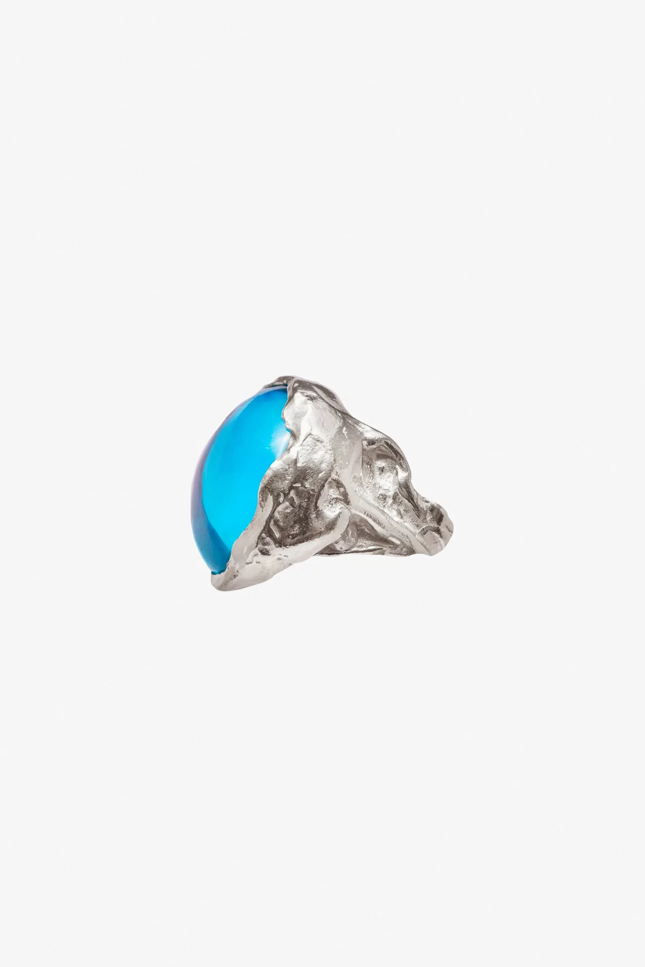 Atolón Ring Simuero Silver Aqua Glass – Blue | Centre Commercial