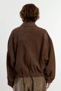 Nubuck Lambskin Nobuck Bomber Jacket – Deep Taupe | Centre Commercial