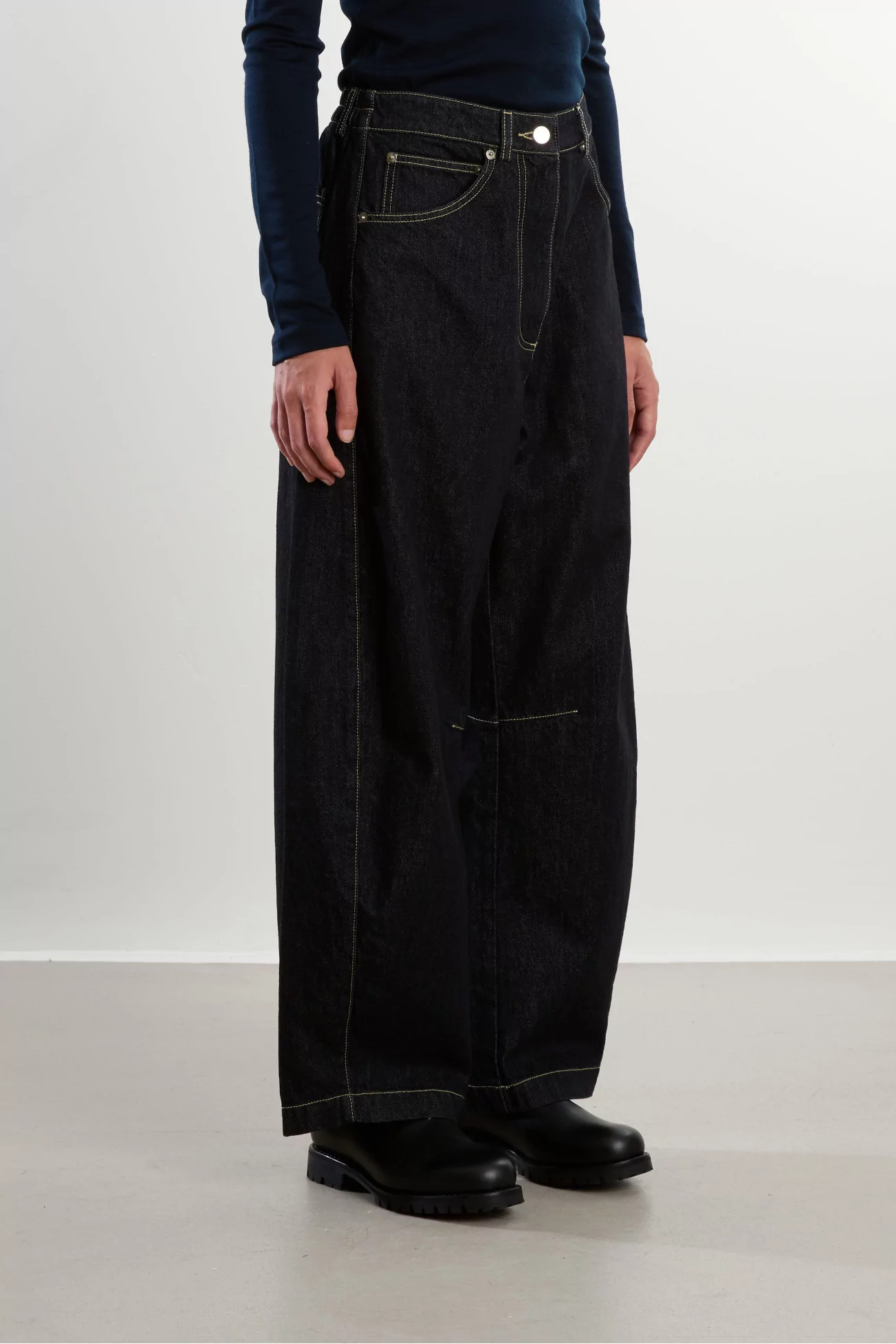 Jean Baggy Coton Curved Baggy – Black | Centre Commercial