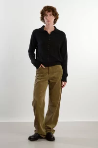 Polo Maille Soie Laine Silk & Wool Flecked – Black | Centre Commercial