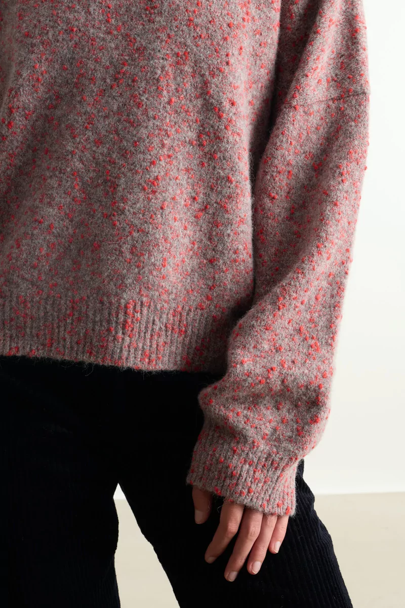 Speckled Textured Crewneck Sweater – Malva | Centre Commercial
