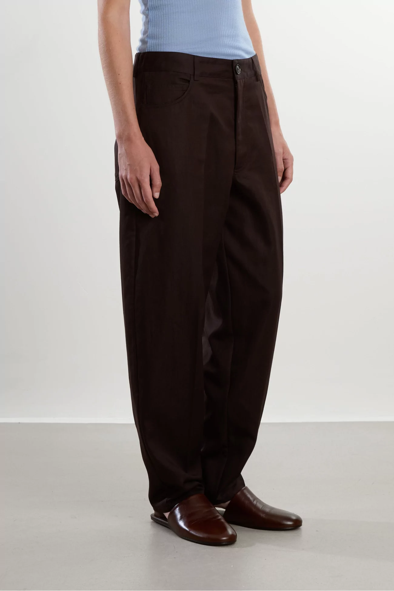 Lyocell Carrot-Shaped Carrot Pants – Brown | Centre Commercial