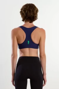 Medium-Support Recycled Nylon Racer-Back Bra – Indigo | Centre Commercial