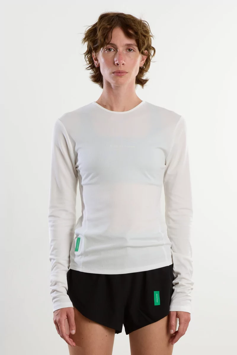 Breathable Long-Sleeve Paneled T-Shirt – Lunar White | Centre Commercial