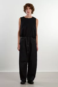 Gilet Laine Gabardine Side Tie – Black | Centre Commercial