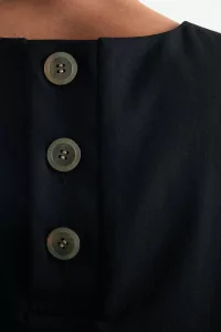 Gilet Laine Gabardine Side Tie – Black | Centre Commercial